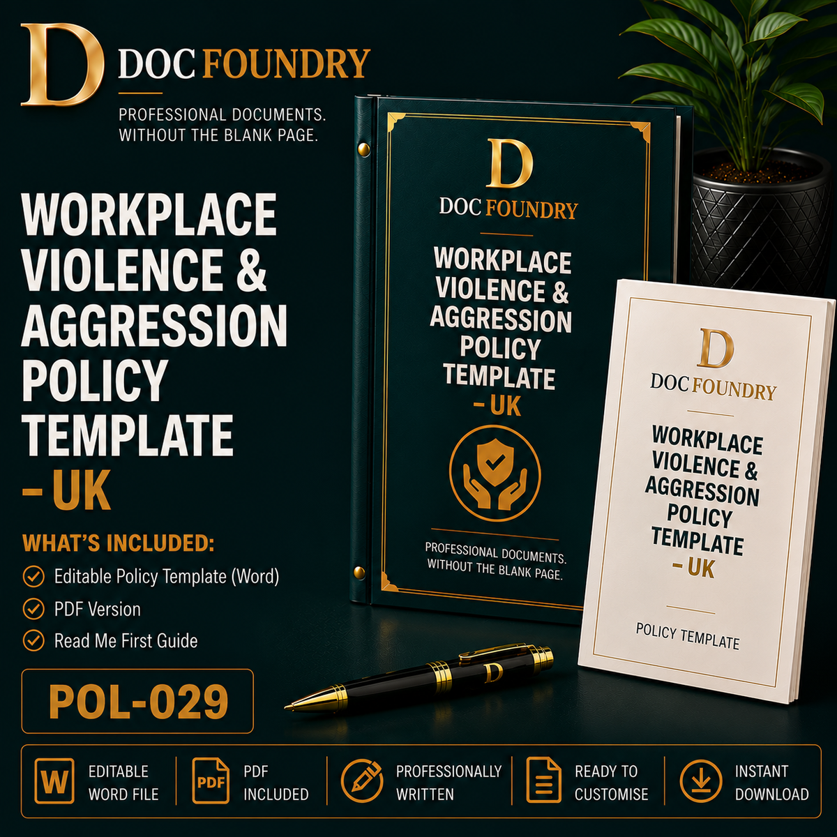 Workplace Violence & Aggression Policy Template – UK