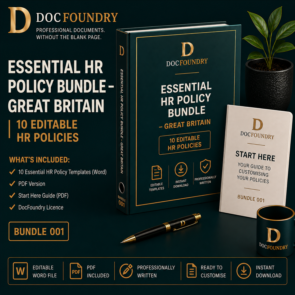 Essential HR Policy Bundle – Great Britain | 10 Editable HR Policies