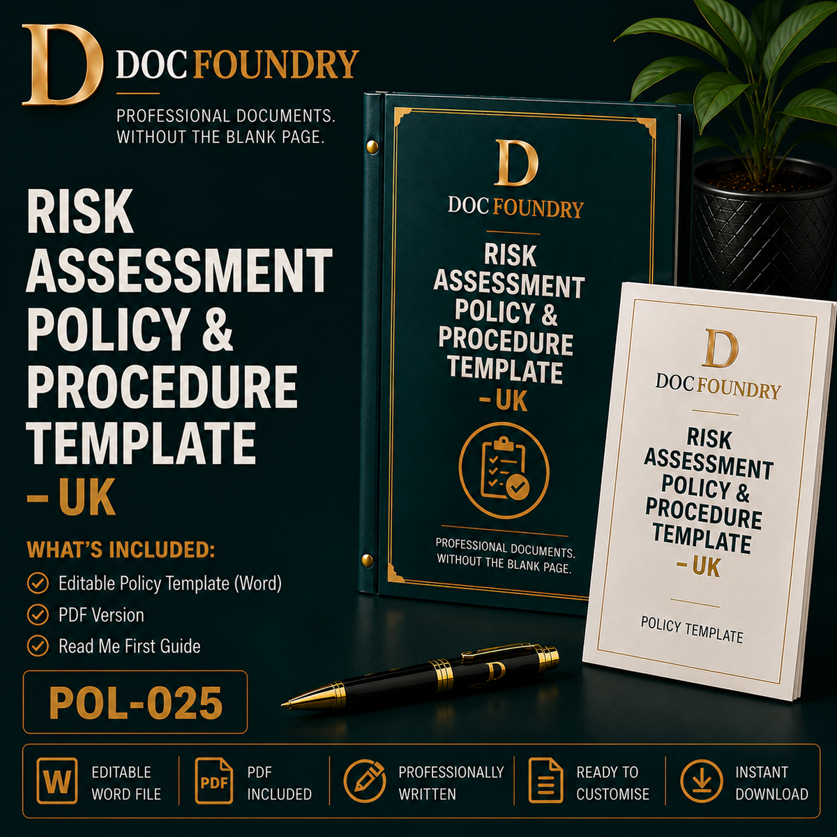 Risk Assessment Policy & Procedure Template – UK